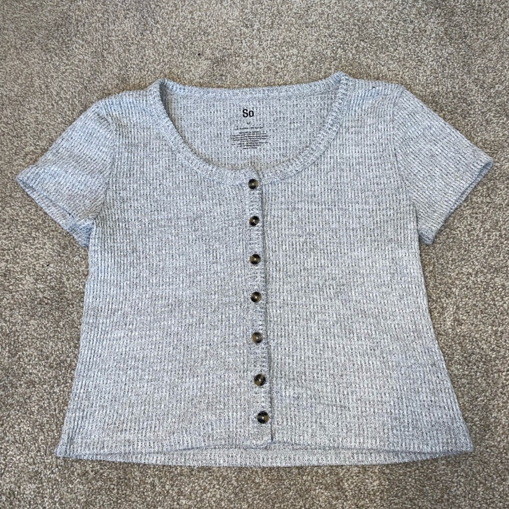 SO grey crop top